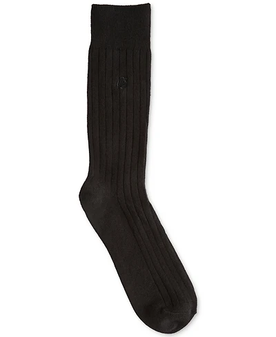 Perry Ellis Portfolio Men's Merino Wool Blend Ribbed Crew Socks