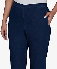 Alfred Dunner Petite Pull-On Straight Denim Pants
