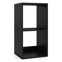 Sugift 2-Cube Bookshelf with Back Guardrail for Living Room