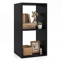 Sugift 2-Cube Bookshelf with Back Guardrail for Living Room
