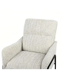 Streamdale Furniture Modern Striped Fabric Accent Chair with Black Metal Frame