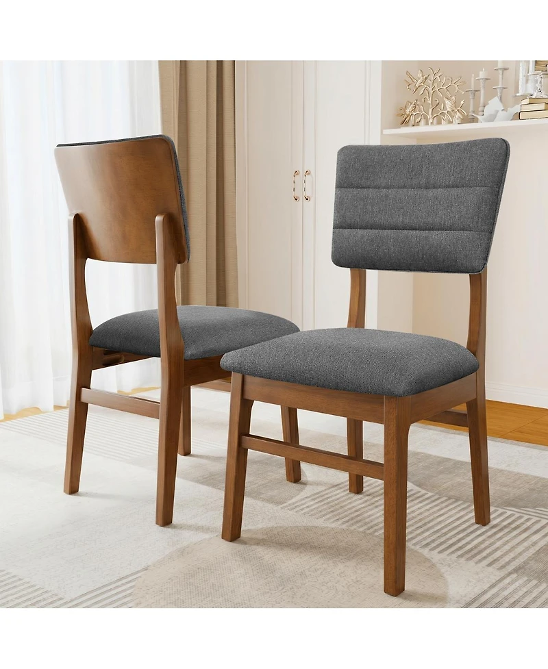 Streamdale Furniture Upholstered Mid-Century Modern Dining Chairs Set of 4