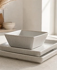 Stone Lain Grace Fluted 24-Piece Dinnerware Set, Service for 8,