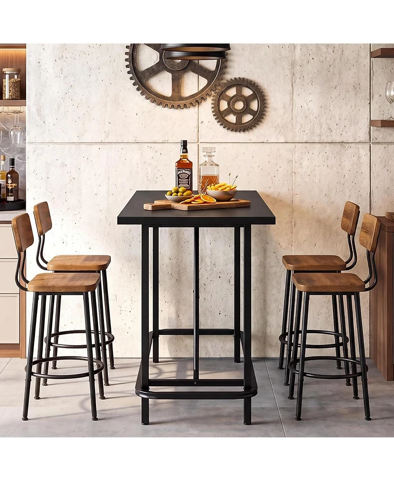 Tribesigns 63-Inch Industrial Bar Table with Sturdy Metal Frame