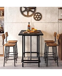 Tribesigns 63-Inch Industrial Bar Table with Sturdy Metal Frame