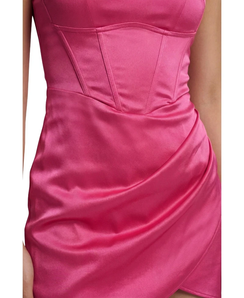 MissPap Women's Corset Mini Satin Dress