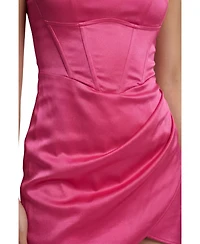 MissPap Women's Corset Mini Satin Dress
