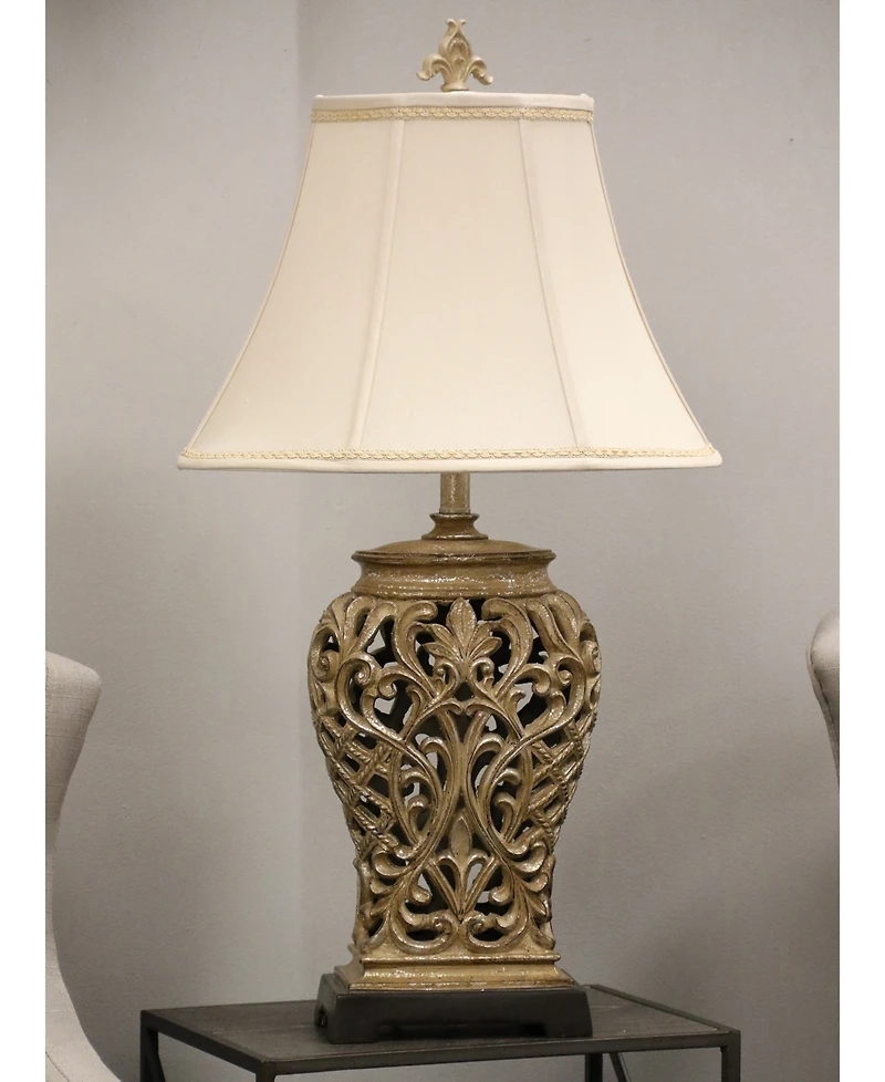 StyleCraft Open-Lace Scroll Table Lamp, Created for Macy's