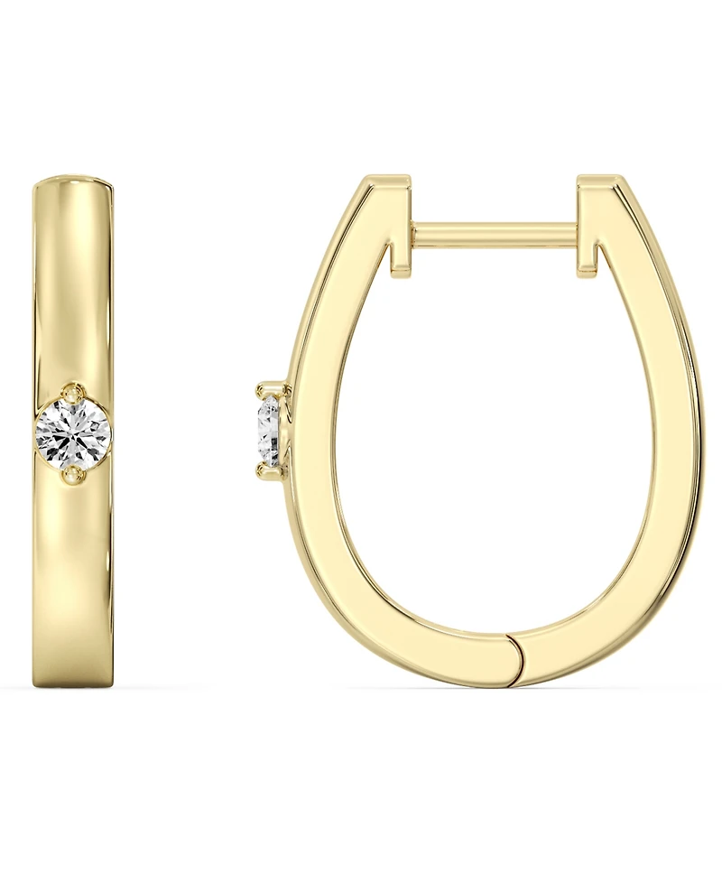 Macy's Lab-Grown Diamond Hoop Earrings (1/10 ct. t.w.) in 14k Yellow Gold-Plated Sterling Silver