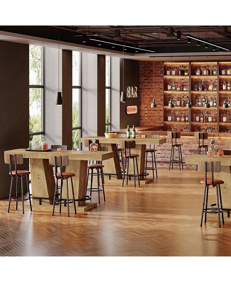 Tribesigns 62.99" Industrial Bar Table, Counter Height Pub Table