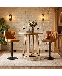 Tribesigns Light Wood Round Bar Table, Modern Bistro Pub Table, Oak