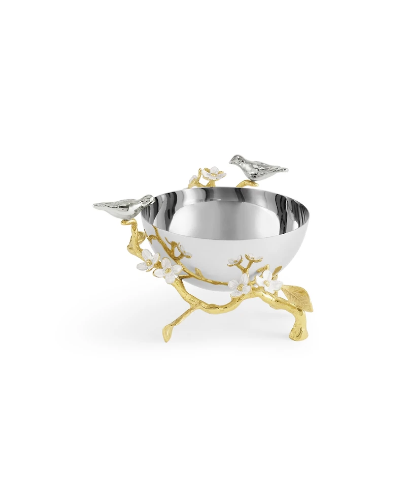 Michael Aram Lovebirds Silver Gold Nut Bowl