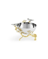 Michael Aram Lovebirds Silver Gold Nut Bowl
