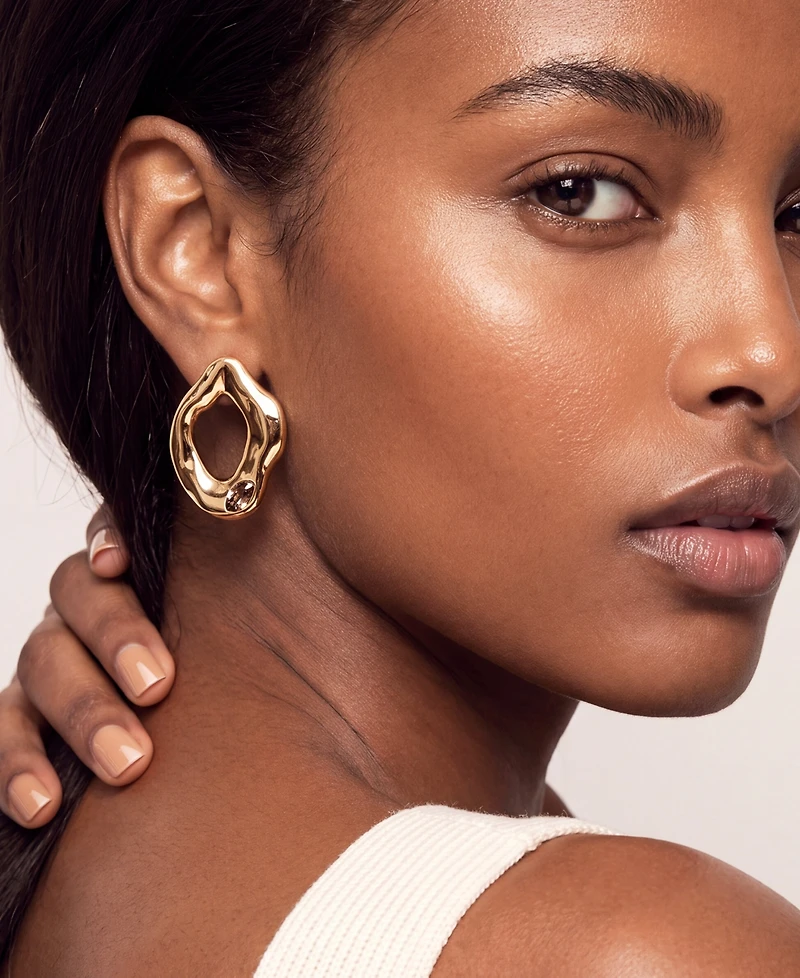 Ettika Melting Metal Crystal Earrings
