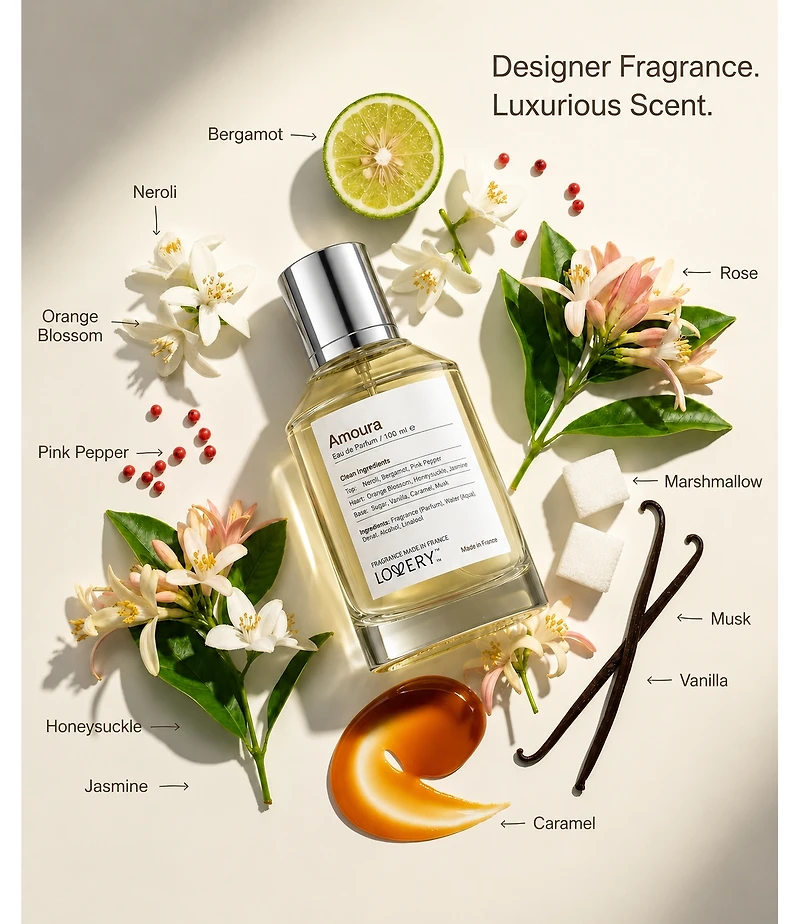 Lovery Amoura Perfume Set - 3.4fl oz Women Fragrance Gift Set with Travel Size Perfume for Women