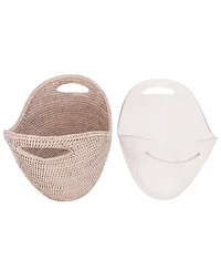 Artifacts Trading Company Rattan Champagne Bucket With Acrylic Insert