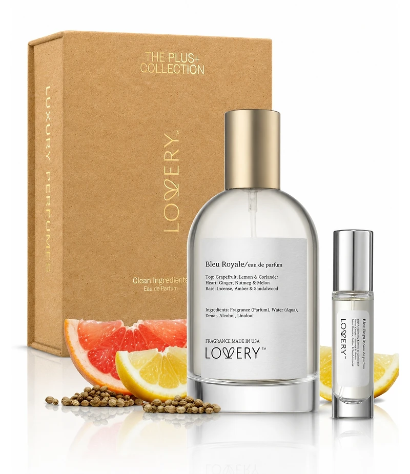LoveryPlus Bleu Royale Eau de Parfum 2pc Gift Set - 3.4fl oz Mens Perfume Gift Set, Citrus and Woods Fragrance Spray