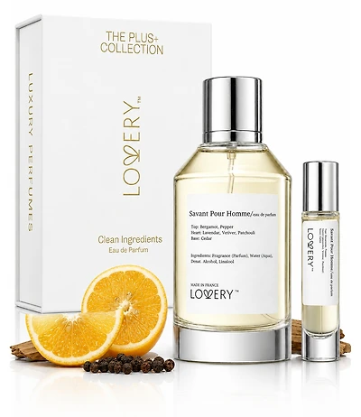 LoveryPlus Savant Pour Homme Perfume Set - 3.4fl oz Mens Fragrance Gift Set with 10ml Travel Size Mini Perfume