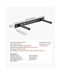 Sugift 16 Inch Hidden Floating Shelf Brackets 2 Pack with 150 Pound Capacity Per Bracket