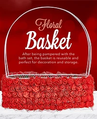 Lovery Valentine's Spa Gift Basket, 10pieces Red Rose Handmade Body Care Kit