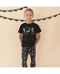Sweet Wink Little Boys Glow In The Dark Silly Skelly Halloween Short Sleeve T-Shirt