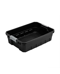 Sterilite 10 Gallon Industrial Stacker Storage Totes w/ Gray Clip Lids (6 Pack)