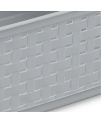 Sterilite Short Weave Wicker Pattern Storage Container Basket, Gray (6 Pack)