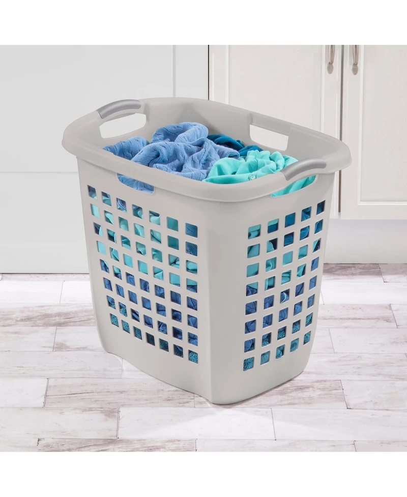 Sterilite Ultra Easy Carry Plastic Laundry Basket, 2.1 Bushel, Grey, 4 Pack
