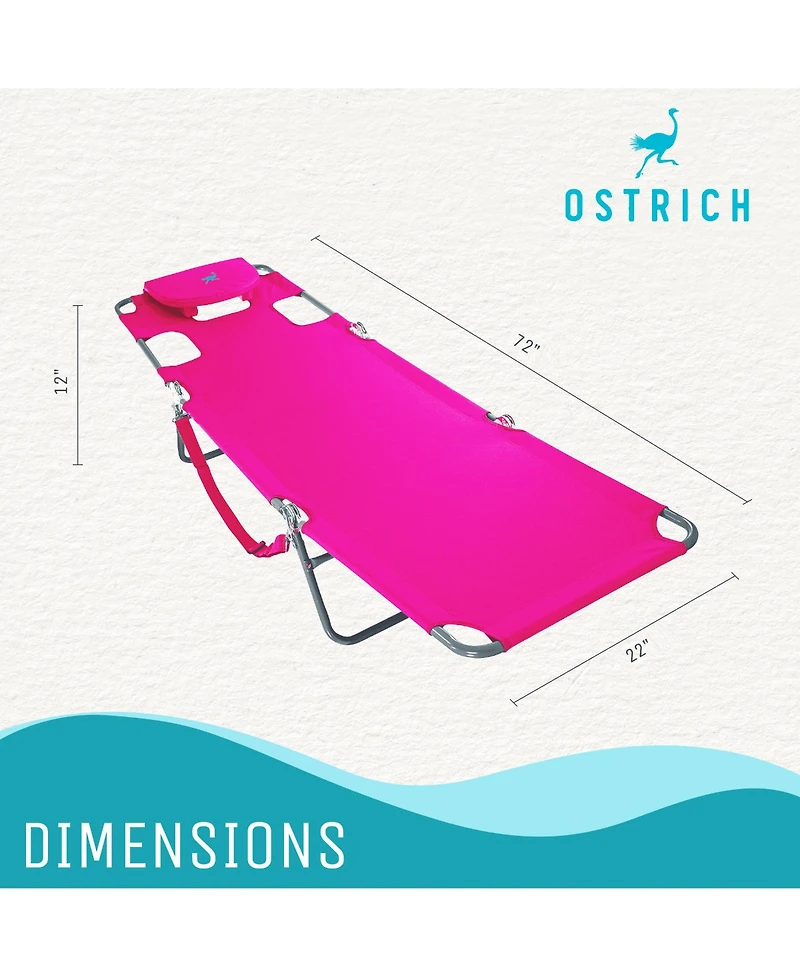 Ostrich Chaise Lounge Folding Portable Sunbathing Poolside Beach Chair ( Pack