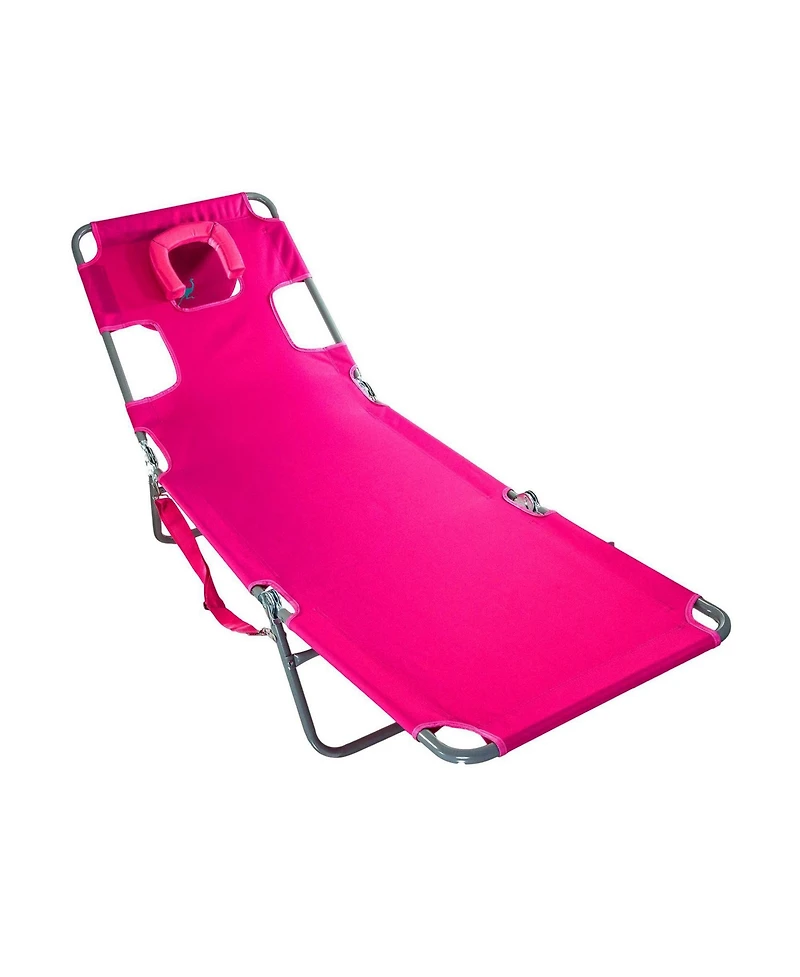 Ostrich Comfort Lounger Poolside Chair and Chaise Sunbathing Beach Chair, Pink
