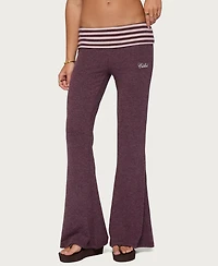 Edikted Women's Stay Stripey Foldover Pants