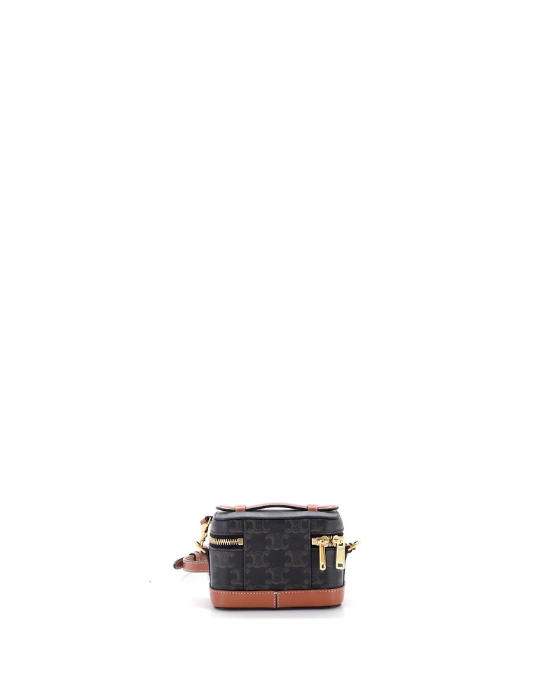 Pre-Owned Celine Mini Top Handle Convertible Vanity Case Triomphe Coated Canvas