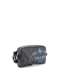 Pre-Owned Prada Logo Waist Bag Printed Saffiano Leather