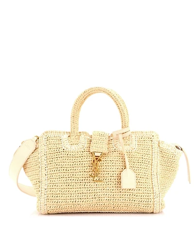 Pre-Owned Saint Laurent Baby Monogram Cabas Downtown Straw