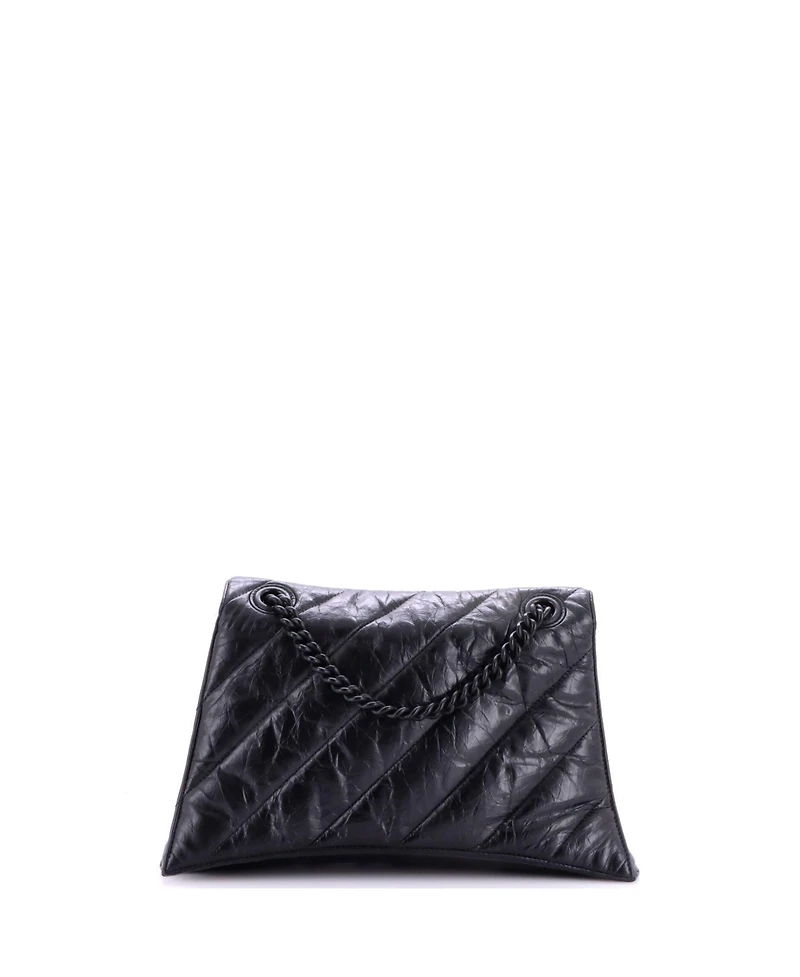 Pre-Owned Balenciaga Medium Crush Chain Flap Bag Quilted Crushed Calfskin