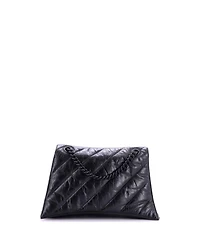 Pre-Owned Balenciaga Medium Crush Chain Flap Bag Quilted Crushed Calfskin