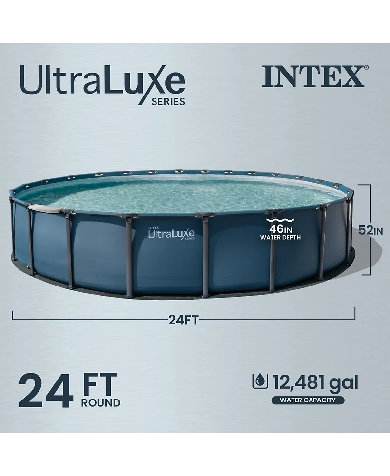 Intex UltraLuxe 24ft x 52in Above Ground Pool, Sand Pump, and Saltwater System