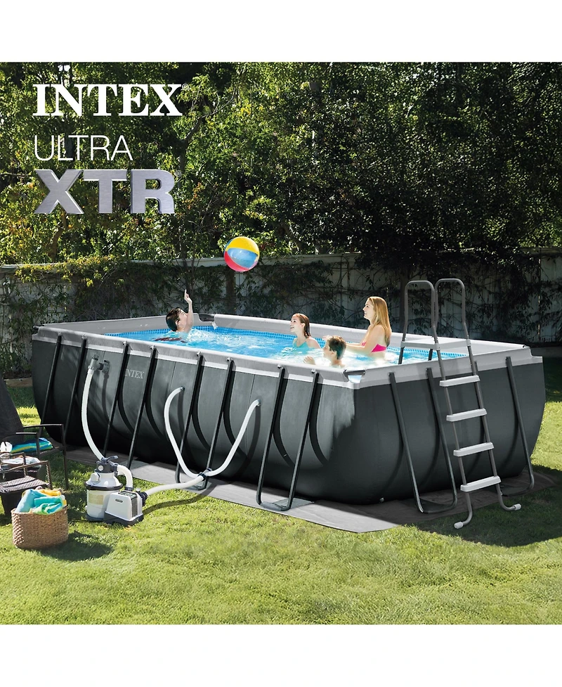 Intex 18ft x 9ft x 52in Ultra Xtr Rectangular Pool, Floats (2 Pack), and Cooler
