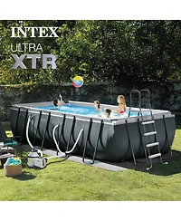 Intex 18ft x 9ft x 52in Ultra Xtr Rectangular Pool, Floats (2 Pack), and Cooler
