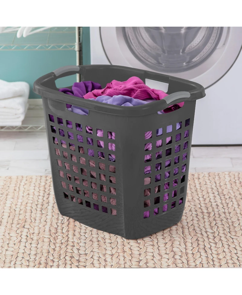 Sterilite Ultra Easy Carry Laundry Basket, 2.1 Bushel with Handles, Grey, 4 Pack