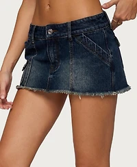 Edikted Women's Adania Denim Mini Skort
