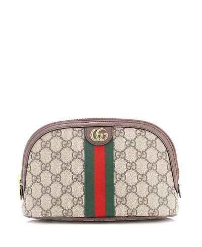 Pre-Owned Gucci Large Ophidia Cosmetic Case Gg Coated Canvas