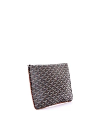 Pre-Owned Goyard Mm Senat Zip Pouch Coated Canvas