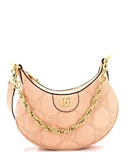 Pre-Owned Gucci Mini Half Moon Hobo Gg Matelasse Leather
