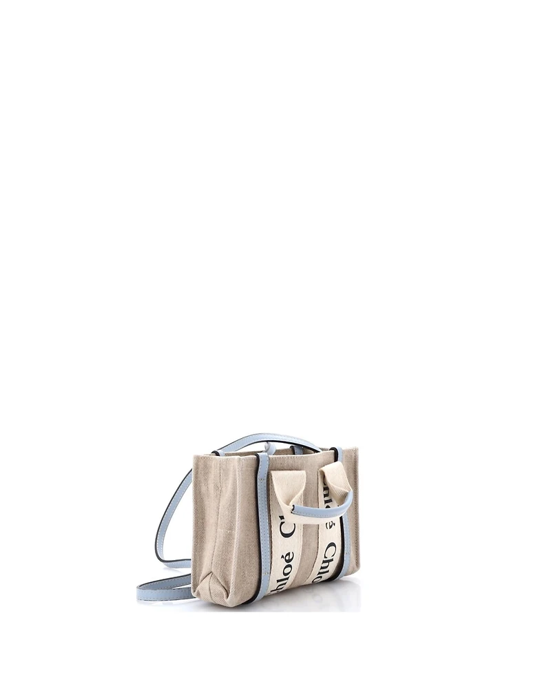 Pre-Owned Chloe Mini Woody Convertible Tote Canvas with Leather