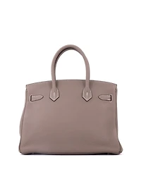 Pre-Owned Hermes Birkin 30 Handbag Grey Clemence with Palladium Hardware