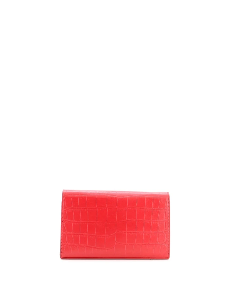 Pre-Owned Saint Laurent Small Classic Monogram Wallet on Chain Embossed Leather