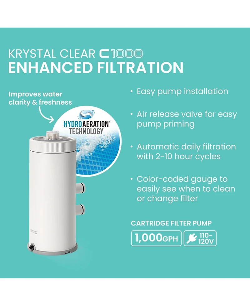 Intex Prism Frame 14ft x 42in Premium Above Ground Pool Set with Filter Pump