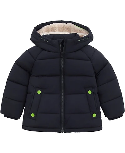 Rokka&Rolla Toddler Boys Ethan Borg Lined Hooded Puffer Jacket 2T-5T