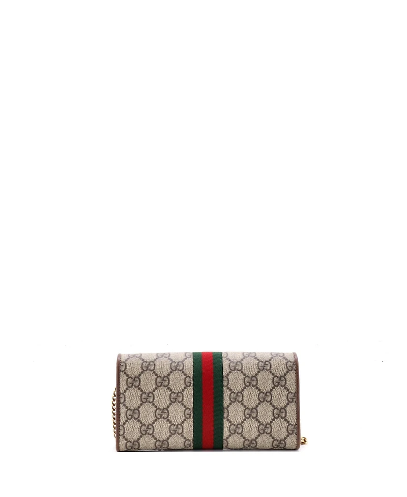 Pre-Owned Gucci Ophidia Chain Wallet Gg Coated Canvas